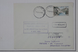 BC8 FRANCE  BELLE LETTRE  RR 1960 1ERE LIAISON PARIS TAHITI PAPEETE  +CACHET SANS DATE +  +AFFRANCH.  PLAISANT   ++ - 1960-.... Brieven & Documenten