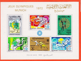VaM189 ⭐ TUNISIE Feuillet Bloc Yvert-Tellier Y-T BF N° 7 Munchen XXe Jeux Olympiques MUNICH 1972 J.O Luxe MNH** - Tunisia
