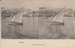 Vue Stéréoscopique - Alger - Le Port Et La Ville - Cartes Stéréoscopiques