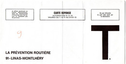 ESSONNE - Dépt N° 91 = LINAS MONTHLERY 1972 = CARTE REPONSE T  ' Prévention Routière ' - Buste Risposta T