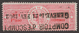 Schweiz Switzerland Suisse Helvetia 1902 Canton GENÉVE GENF Local Tax Revenue Stamp - 5 Ct.  - Coat Of Arms / Eagle Key - Fiscaux