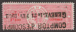 Schweiz Switzerland Suisse Helvetia 1902 Canton GENÉVE GENF Local Tax Revenue Stamp - 5 Ct.  - Coat Of Arms / Eagle Key - Revenue Stamps