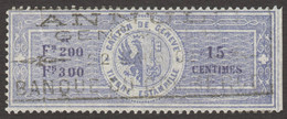 Schweiz Switzerland Suisse Helvetia 1902 Canton GENÉVE GENF Local Tax Revenue Stamp - 15 Ct.  - Coat Of Arms / Eagle Key - Fiscale Zegels