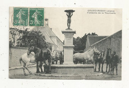 Cp, 02,GRAND ROZOY , Aisne , Fontaine De La TOURNELLE, Chevaux, Voyagée 1910 - Autres & Non Classés