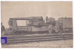 Guerre 14-18 - Canon De 240 Sur Wagon - Rare Photo 1915 12,5x8cm WWI Train Militaire Armée Poilu Soldat A80-55 - Guerra, Militares