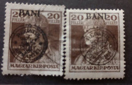 Errors  Transylvania 1919 Romania Printed With  Occupation Zone Hungary, Thin And Thick Overprint Misplaced - Transylvanie