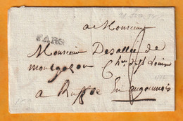 1777 - Marque Postale PARIS à L'infini Sur Lettre De 2 Pages Vers RUFFEC, Charente - Taxe 8 - Règne De Louis XVI - 1701-1800: Précurseurs XVIII