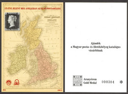 175th Anniv. Of  BLACK PENNY Philatelist Commemorative CATALOGUE GIFT Memorial Sheet HUNGARY Great Britain MAP 2015 - Ohne Zuordnung