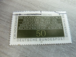 Deutsche Bundespost - Grundgedanken Gewaltenteilung Der Demokratie - Val 50 - Olive Et Noir - Oblitéré - Année 1981 - - Gebraucht