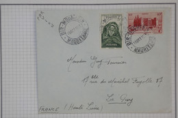 BC9 AOF MAURITANIE BELLE  LETTRE 1955 PETIT BUREAU BIR MAUHGREIN AU PUY FRANCE  +AFFRANC. INTERESSANT - Lettres & Documents