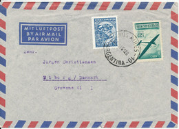 Delcampe - Argentina Air Mail Cover Sent To Denmark Buenos Aires 1951 - Luftpost