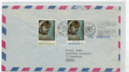 Nations-unies - New-York - Enveloppe AIR MAIL  - Série Oblitérée N° 217 à 218 De 1971 - Storia Postale