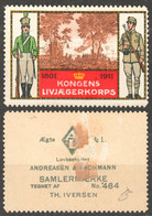 Military Army Kongens Livjægerkorps Soldier RIFLE GUN LABEL CINDERELLA VIGNETTE 1911 Denmark Andreasen Lachmann - Autres & Non Classés