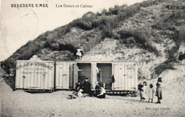 Bredene-sur-mer  Les Dunes Et Cabine Animée Voyagé En 1911 - Bredene