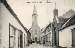 Bredene-sur-mer  L'église Animée Voyagé En 1911 - Bredene