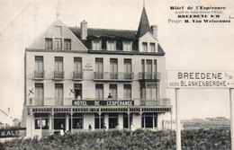 Bredene-sur-mer  Hotel De L'Espérance  Animée Voyagé En 1911 - Bredene