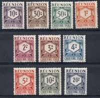 REUNION Timbres Taxe N°26* à 35* Neufs Charnières TB Cote 10.00€ - Timbres-taxe