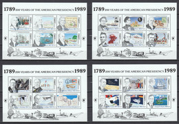 Dominica 1989 Kleinbogen Set Mi 1244-1267 MNH AIRPLANES - SHIPS - HOT AIR BALLOONS - AMERICAN PRESIDENTS - Barche