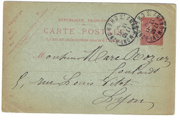 St AMAND MONT ROND Cher Carte Postale Entier 10c Semeuse Lignée Yv 129-CP1 Mill 611 Ob 1909 - Standard- Und TSC-AK (vor 1995)