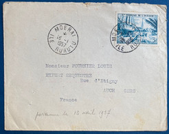 Oceanie Lettre N°204 3FR  Cale De Halage Oblitéré Du 16 Janvier De 1957 De MOERAI Ile RURUTU (iles Australes ) Rare ! - Covers & Documents