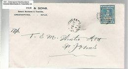 36274 ) Canada Newfoundland Cover Postal History - 1908-1947