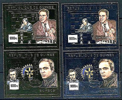 GUINEE  Echecs, Echec, Chess, Ajedrez Yvert N°2157/60  Timbres OR Et ARGENT Gary Kasparov **, MNH - Ajedrez