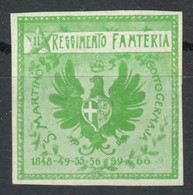 Military Army ITALY 11º Reggimento Fanteria WW1 World War - Label Cinderella Vignette - Oorlogspropaganda