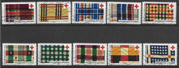 2022 FRANCE Adhesif 2123-32 Oblitérés, Croix-rouge, Impressions Croisées, Série Complète - Used Stamps