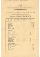 1939 HEIDELBERG - Tarif Bar WHW Winterhilfswerk Des Deutschen Volkes - 1900 – 1949
