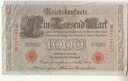 1910 BERLIN 1000 MARK REICHSBANKNOTE-MM476 - 1000 Mark