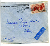 1951 - Lettre De Dakar - Tp Mosquée De Djeunné (Soudan) N° 39 - Enveloppe Coupée à Gauche - Storia Postale