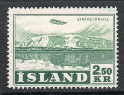 ISLANDIA – ICELAND Sello Aéreo Nuevo Sin Goma HIDROAVIÓN = GLACIAR X 2,50 Kr. Año 1952 – Valorizado En Catálogo € 35,00 - Aéreo