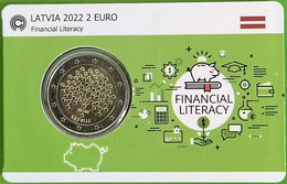 LATVIA, 2022, 2 Euro, Financial Literacy, Coincard (unofficial) - Lettonie