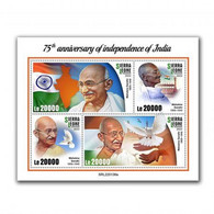 2022 Sierra Leone 75th Anniversary Of Independence Of India Gandhi Sheetlet MS MNH (**) - Sierra Leone (1961-...)