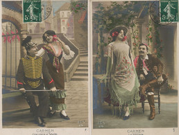2 Cartes Carmen Georges Bizet Opéra Seville Sevilla , Posada  Andalouse Beau Militaire AS Parsi - Opéra