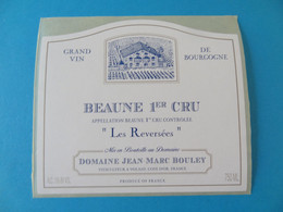 Etiquette Neuve Beaune 1er Cru Les Reversées Domaine Jean Marc Bouley - Bourgogne