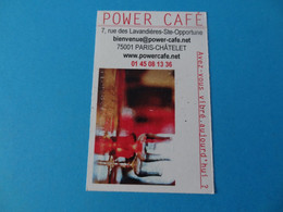Carte De Visite Power Café 75 Paris - Tarjetas De Visita