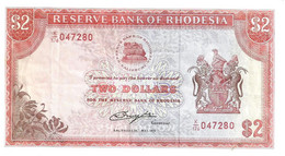 RHODESIA $2 RED EMBLEM FRONT WATERFALL BACK DATED 24-05-1979 P.31b VF+ READ DESCRIPTION!! - Rhodesia