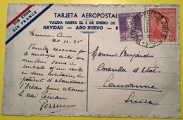 RARE 1935LIGNE MERMOZ AIR FRANCE TARJETA AEROPOSTAL FELICES FIESTAS NAVIDAD(Argentina Air Mail Cover Noël Cpa Argentine - Covers & Documents