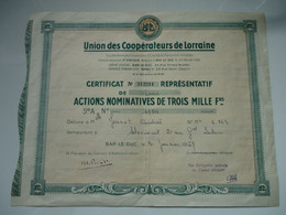 ACTION NOMINATIVE DE L'UNION DES COOPERATEURS DE LORRAINE - A - C