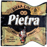 Bière Corse : 2 étiquettes + Capsule De "Biera Corsa Pietra" (Bière Ambrée à La Châtaigne, Brasserie Pietra, Furiani) - Bier