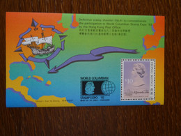 Hong Kong 1992 Mi# BL 22, MNH, World Columbian Stamp Expo ’92, Michel Values 10.00 Eur - Altri & Non Classificati