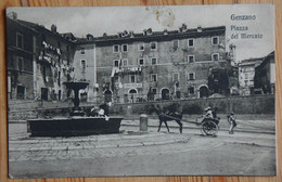 Genzano Di Roma - Piazza Del Mercato - Animée / Animata - Attelage - Cheval / Cavallo - Etat : Voir Descr. - (n°23951) - Autres & Non Classés