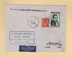 1ere Liaison Paris Dakar Par Avion A Reaction - 19 Fevrier 1953 - First Flight Covers