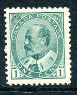 Canada 1903 King Edward VII - 1c Pale Green HM (SG 173) - Unused Stamps