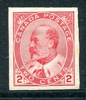 Canada 1903 King Edward VII - 2c Pale Rose-carmine - Imperf. Single HM (SG 177a) - Neufs