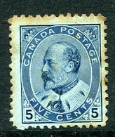 Canada 1903 King Edward VII - 5c Blue HM (SG 178) - Toned - Ongebruikt