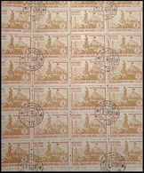 1954/56 Cat. €1640 VIETNAM 10d Nearly Complete SHEET (x82) Mi.12A, CONQUEST OF DIEN DIEN CANCELLED TO ORDER. . RARE - Vietnam