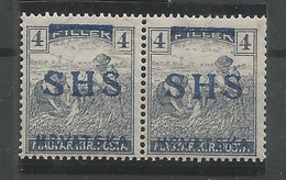 Yugoslavia Kingdom SHS Croatia Hungary Unadopted Value, Plate Flaw "K" With Long Arm MNH / ** 1918 Signed, Very Scarce! - Unused Stamps