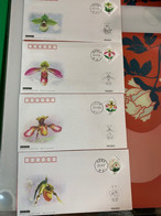 China Stamp FDC 2001 Silk Covers Orchids Rare - Covers & Documents